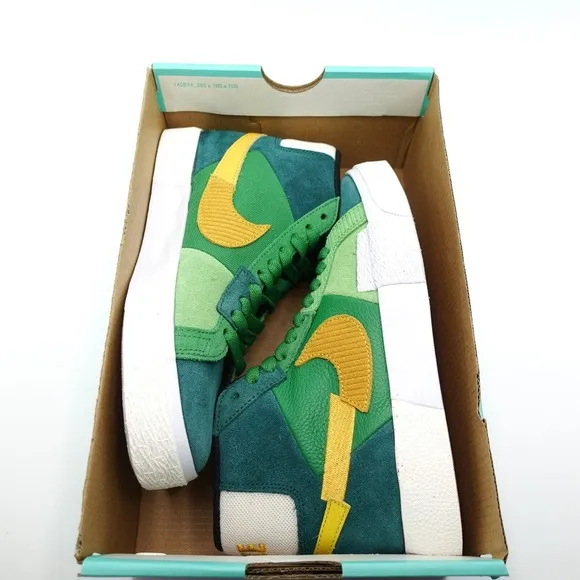 Nike SB Zoom Blazer Mid Premium Mosaic Aloe Green DA8854 300 Mens Size 8