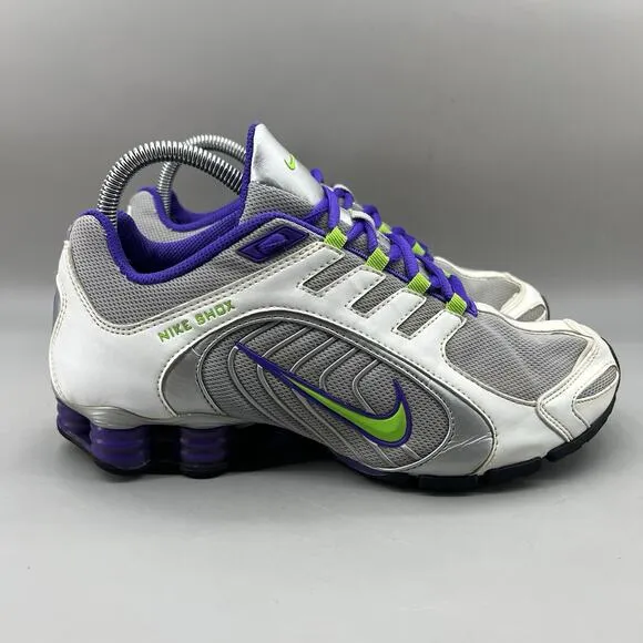 Nike Shox Navina Running Sneakers Women Size 8.5 Gray Purple Comfort Low Shoes