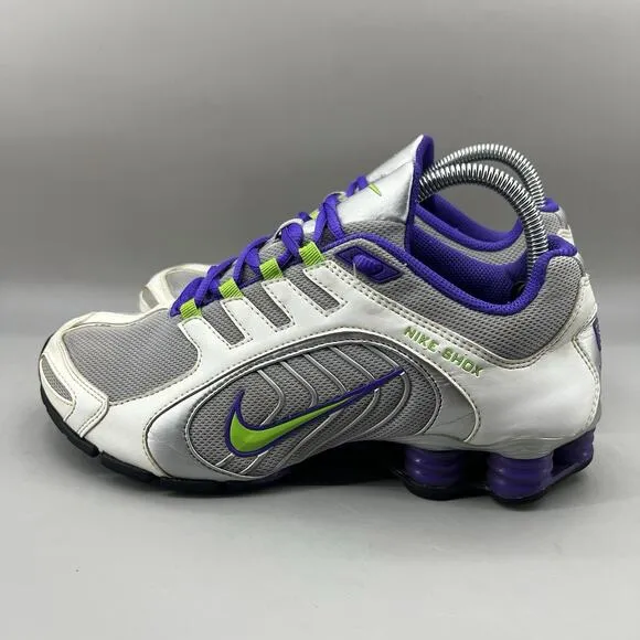 Nike Shox Navina Running Sneakers Women Size 8.5 Gray Purple Comfort Low Shoes