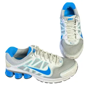 Nike Shox Shoes Size 8/39 White Blue 442115-044 (2011) Running Athletic Walking