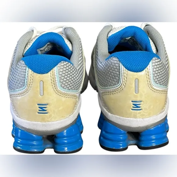 Nike Shox Shoes Size 8/39 White Blue 442115-044 (2011) Running Athletic Walking