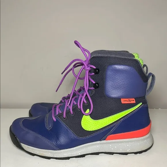Nike Statis ACG Blue Purple and lime green High-Top hiking boots