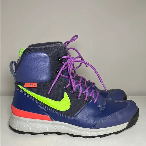 Nike Statis ACG Blue Purple and lime green High-Top hiking boots