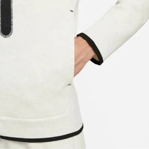 Nike Tech Men Fleece Full-zip Hoodie White Heather DD4688-100