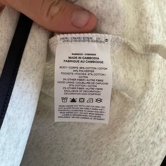 Nike Tech Men Fleece Full-zip Hoodie White Heather DD4688-100