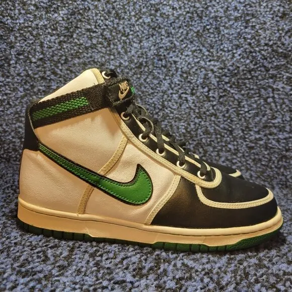 Nike Vandal High GS Youth Size 6Y Black White Green Leather Sneakers 314674-132