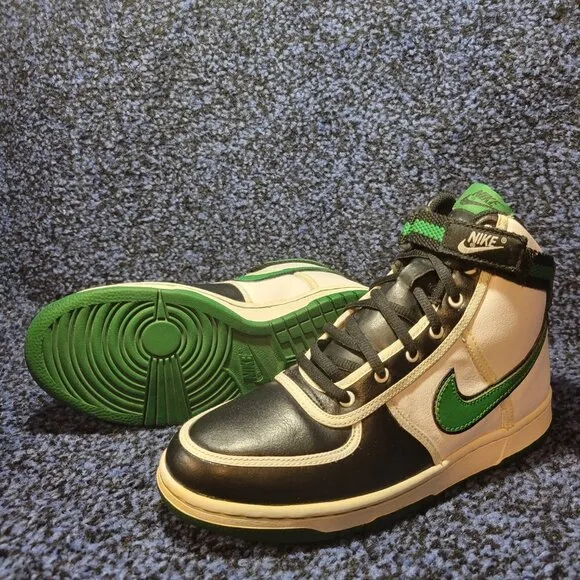 Nike Vandal High GS Youth Size 6Y Black White Green Leather Sneakers 314674-132