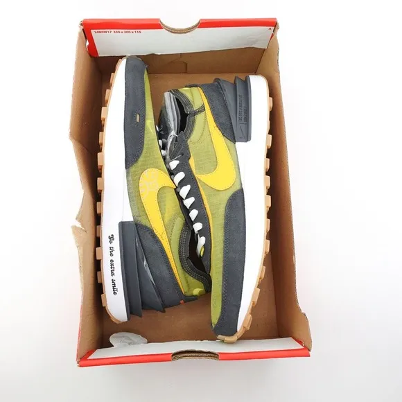 Nike Waffle One Go The Extra Smile Shoes Black Yellow Mens Size 9.5 DO5850 700