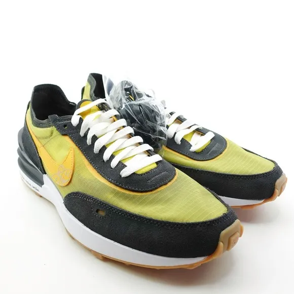 Nike Waffle One Go The Extra Smile Shoes Black Yellow Mens Size 9.5 DO5850 700