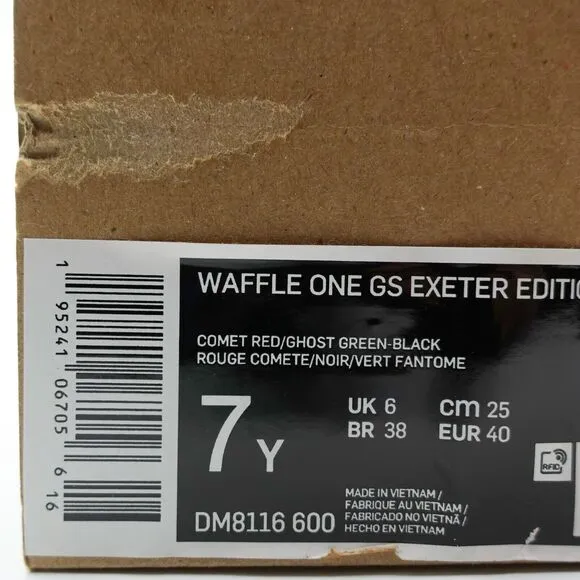 Nike Waffle One GS Exeter Edition Comet Red 7Y DM8116 600 Womens 8.5
