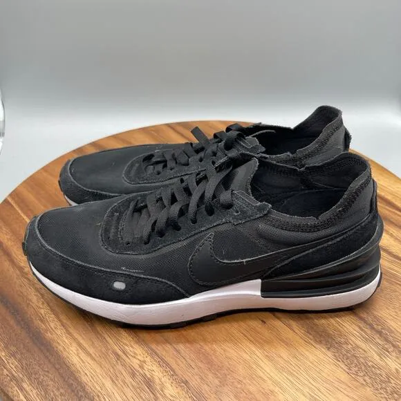 Nike Waffle One Shoes Mens Size 8 Black Running Comfort Walking Casual Sneakers