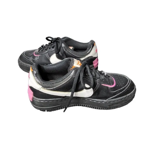 Nike Women's Air Force 1 Shadow Cosmic Fuchsia Sneakers Removable Patches 6.5
