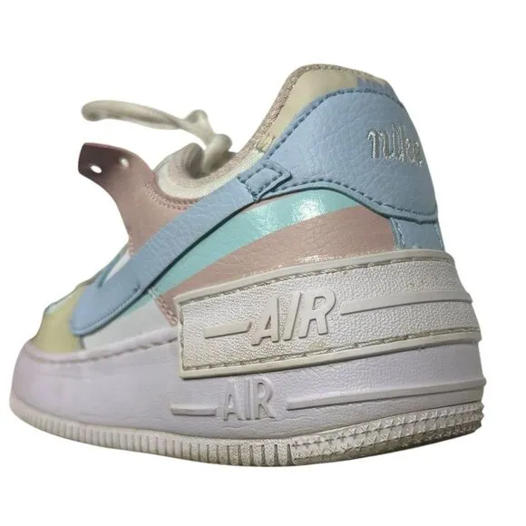 Nike Air Force Ones Pastel Blue Green Pink Size 8.5 Sneakers 2019