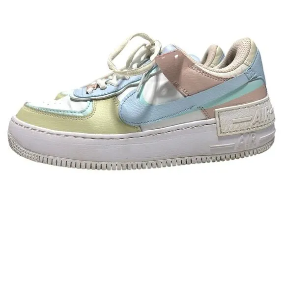 Nike Air Force Ones Pastel Blue Green Pink Size 8.5 Sneakers 2019