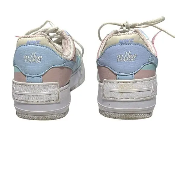 Nike Air Force Ones Pastel Blue Green Pink Size 8.5 Sneakers 2019