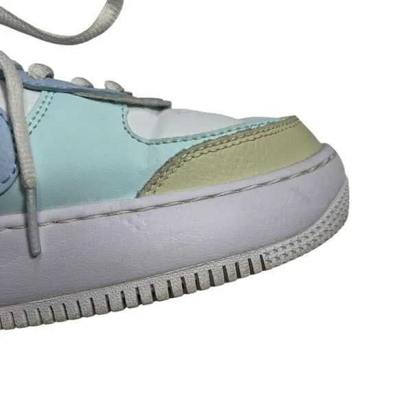 Nike Air Force Ones Pastel Blue Green Pink Size 8.5 Sneakers 2019