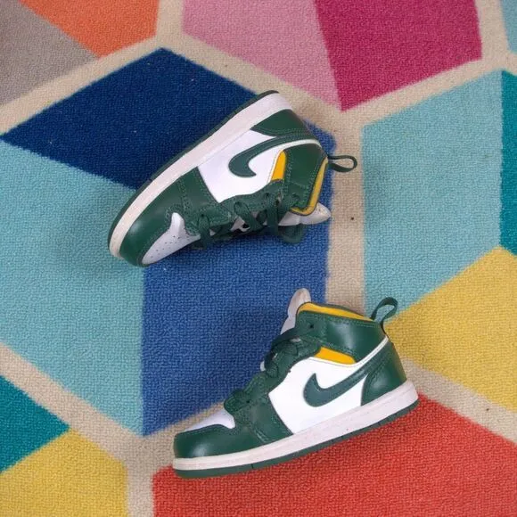 Nike Air Jordan 1 MID (TD) &quot;NOBLE GREEN&quot; (640735 371) Toddler 8 US