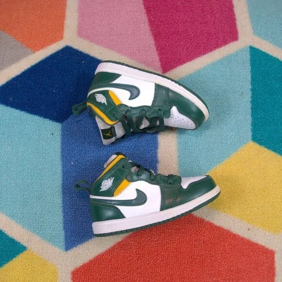 Nike Air Jordan 1 MID (TD) &quot;NOBLE GREEN&quot; (640735 371) Toddler 8 US