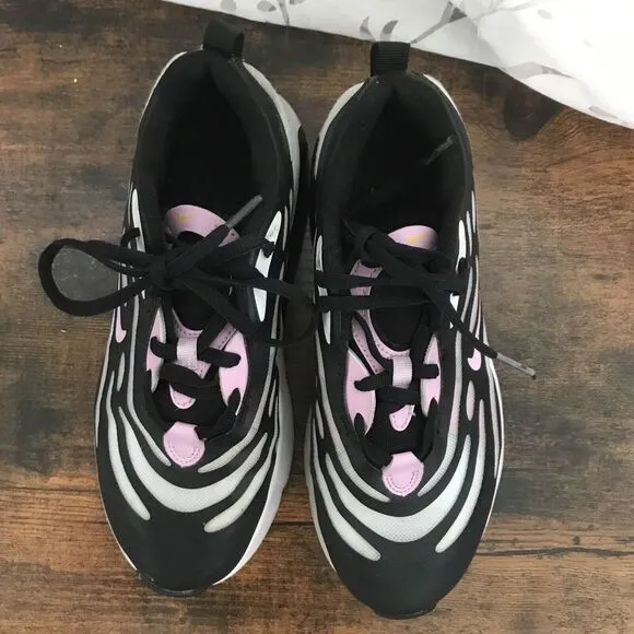 Nike Air Max Girls Running Shoes Size 3Y Pink/Black Casual Sneakers CN7877-101