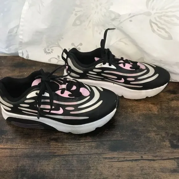 Nike Air Max Girls Running Shoes Size 3Y Pink/Black Casual Sneakers CN7877-101
