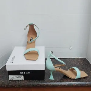 Nine West Women's Mint Green Heeled Sandals...SIZE 6.5