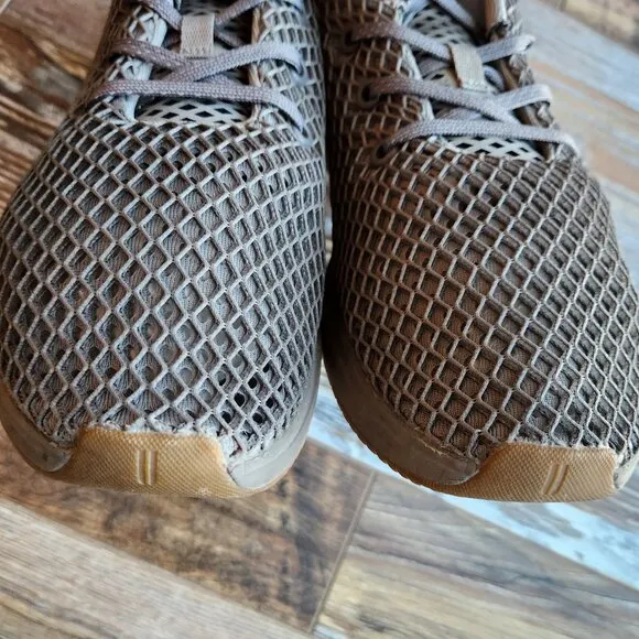 NOBULL Mesh Runner Running Shoes Cushion Lace-Up Clay Gray Unisex M11 W12.5