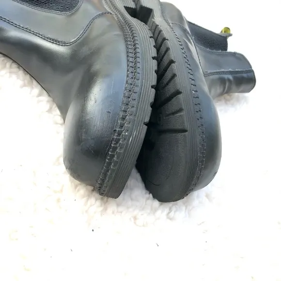 Nolinshield Mens Ankle Boots Black Leather Steel Toe Sz 10.5
