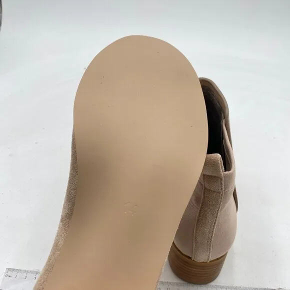Nude Women's Formal Closed Toe Ankle Boots Low Heel Side Zippers Dress Shoes