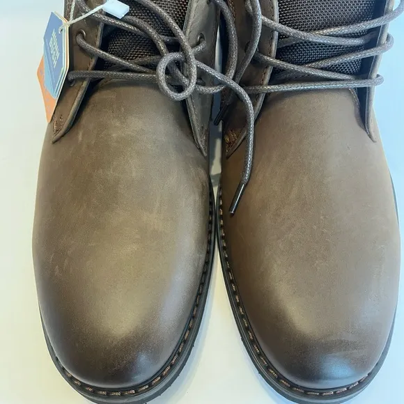 Nunn Bush Men's‎ 9 Wide Denali Waterproof Leather Plain Toe Boots Dark Brown New