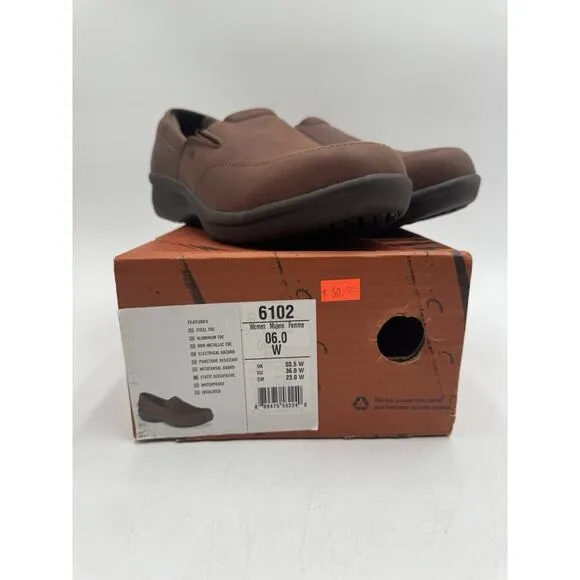 NWD Red Wing WORX Women's Slip On Work Shoe Brown US Size 6 Wide NIB