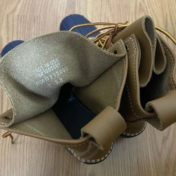 NWOB Bean Boots By LL Bean Duck waterproof brown leather outdoor boots size 9