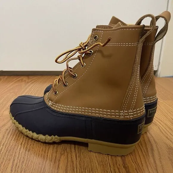 NWOB Bean Boots By LL Bean Duck waterproof brown leather outdoor boots size 9