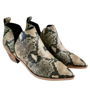NWOB Dolce Vita Sonni Ankle Booties Womens 8 Brown Snakeskin Boots Shoes $
