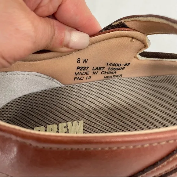 NWOB DREW Women's Heather BROWN Leather Mary Jane Comfort Shoes Sz 8 W