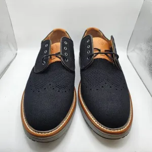 NWOB Men's Johnston &amp; Murphy Upton Knit Wingtip Shoes Black Size 11.5M