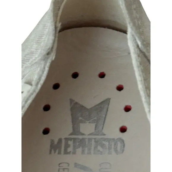 NWOB MEPHISTO Korie Metallic Beige Slip On Comfort Shoes Women's Size 9