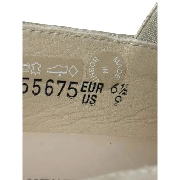 NWOB MEPHISTO Korie Metallic Beige Slip On Comfort Shoes Women's Size 9