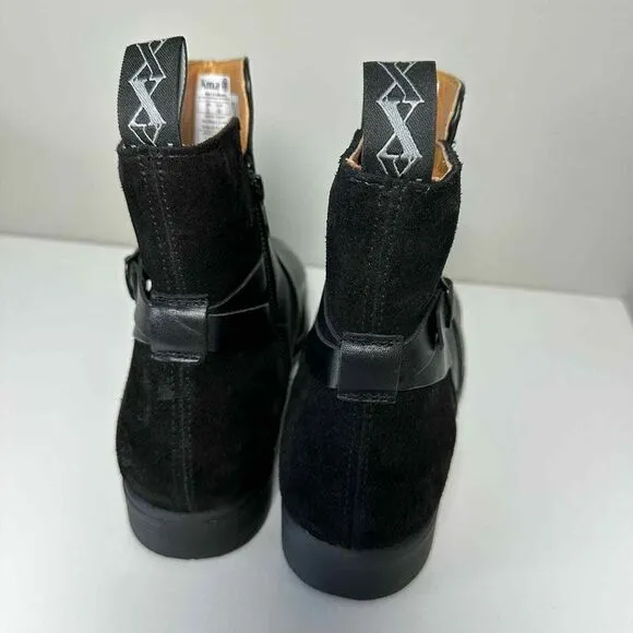 NWOB Xena Size 9 Wide Black‎ Leather Fusion Mt Steel-Toe Safety Boots