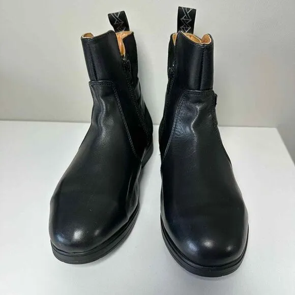 NWOB Xena Size 9 Wide Black‎ Leather Fusion Mt Steel-Toe Safety Boots