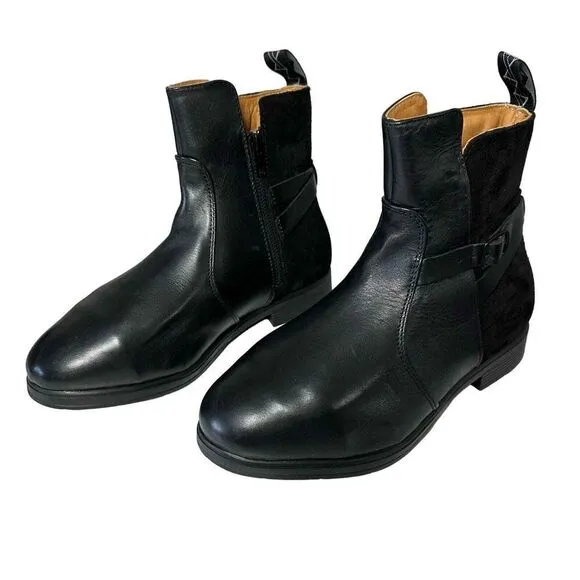 NWOB Xena Size 9 Wide Black‎ Leather Fusion Mt Steel-Toe Safety Boots