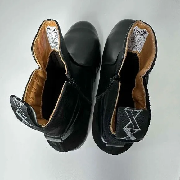 NWOB Xena Size 9 Wide Black‎ Leather Fusion Mt Steel-Toe Safety Boots