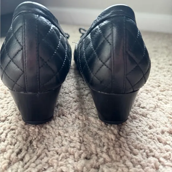NWOT Cole Haan Black Quilted Wedge Shoes