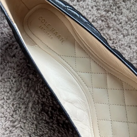 NWOT Cole Haan Black Quilted Wedge Shoes