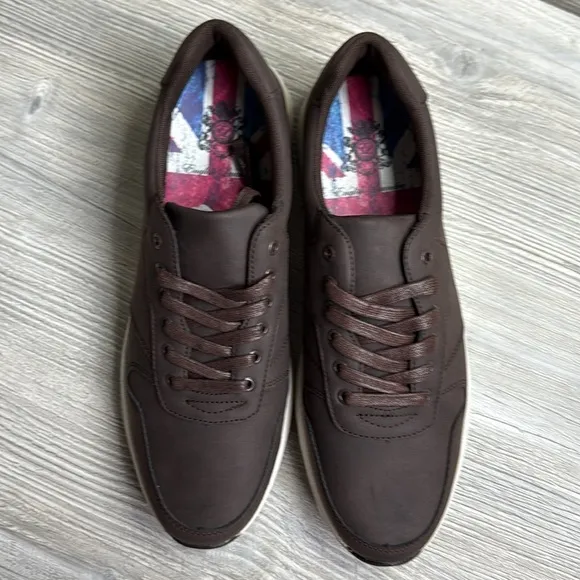 NWOT English Laundry Asher Men's Brown Leather Sneakers size 13