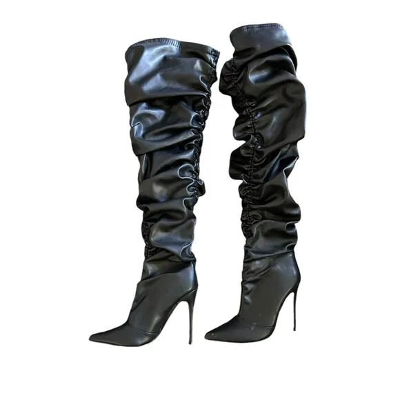NWOT Fashion Nova Ladies | Stiletto | Knee High |Scrunched | Slouched | Pointed