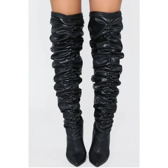 NWOT Fashion Nova Ladies | Stiletto | Knee High |Scrunched | Slouched | Pointed