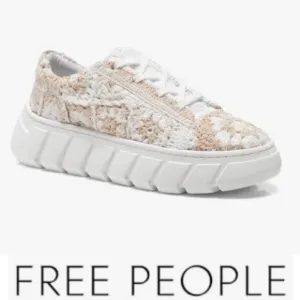 NWOT Free People Catch Me If You Can Embroidered Sneakers 39