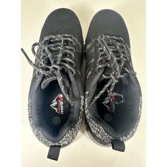NWOT! Nortiv 8 Work Shoes Steel Toe Safety Black Sneakers Lightweight Size 9
