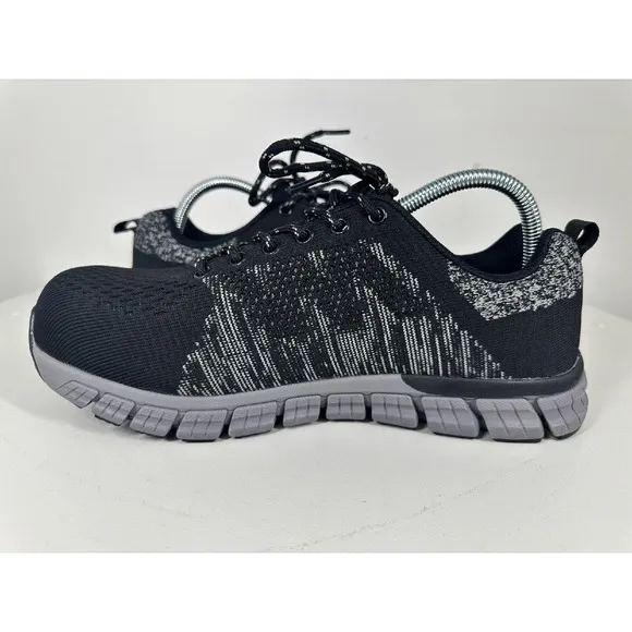NWOT! Nortiv 8 Work Shoes Steel Toe Safety Black Sneakers Lightweight Size 9
