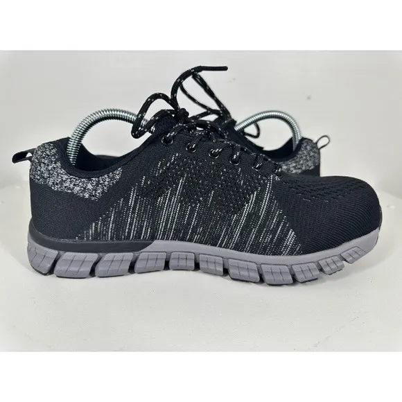 NWOT! Nortiv 8 Work Shoes Steel Toe Safety Black Sneakers Lightweight Size 9